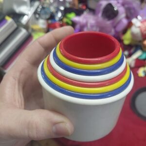 Colorful Stacking Nesting Cups - Red, Blue, Yellow, White Ambi
